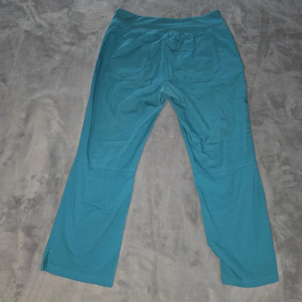 Beyond Scrubs Womens Pants Blue Pink Size PM Pull‎ On Elastic Waist Pockets